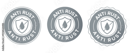 Anti-Rust logo badge vector, anti-rust badge labels, anti-rust stamp
