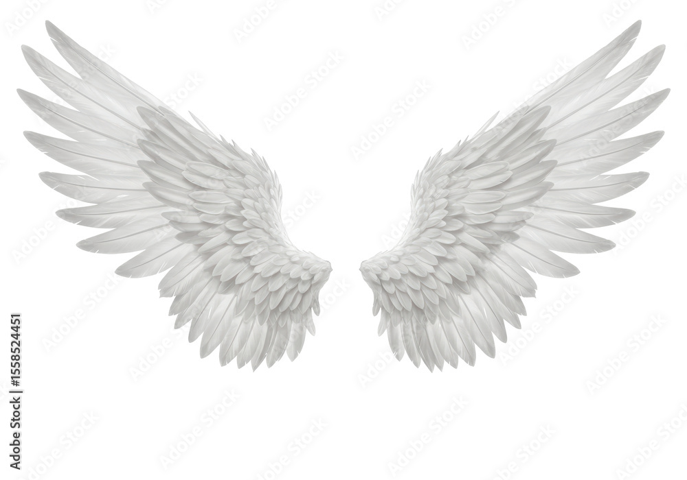 Fototapeta premium Isolated Angel Wings Feathery Pair for Costume