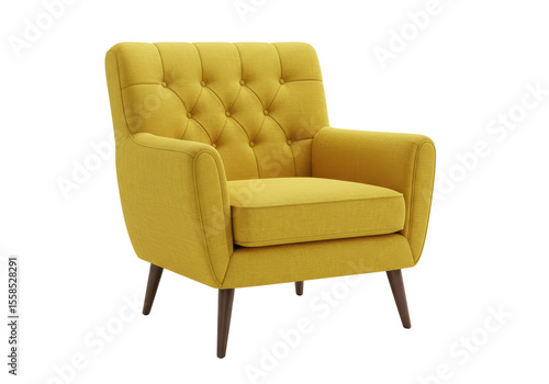 Foto Isolated Yellow Textile Armchair