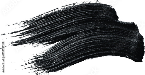 Black Mascara Brush Stroke Texture Swirl Dark Cosmetic Makeup Smudge Abstract Background Design Element