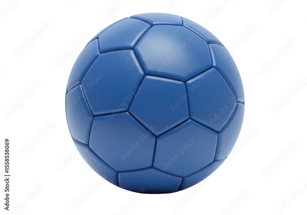 Isolated Blue Handball Ball with Panel Design Isolated Blue Handball Ball with Panel Design