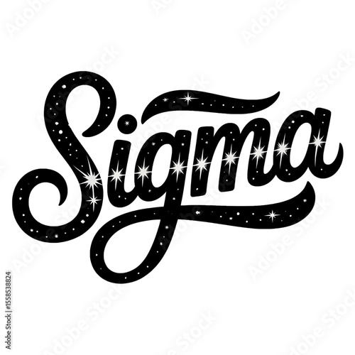 Strong man logo with stylized Sigma text and confident posture showcasing strength and determination in a bold design