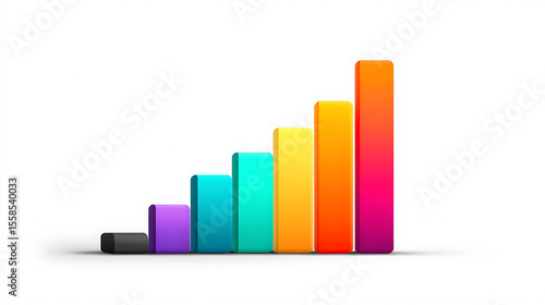 Colorful bar graph showing gradual increase on white background Free Download Colorful bar graph showing gradual increase on white background - GFXLoad