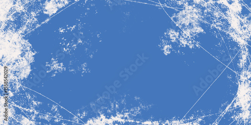 Retro Blue Winter Background with Grunge Ice Marks. Perfect icy frame with distressed texture and skate lines perfect for cards, web, print, covers
