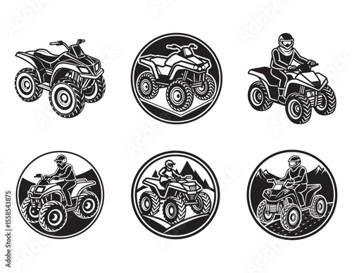 quad bike icon silhouette vector illustration