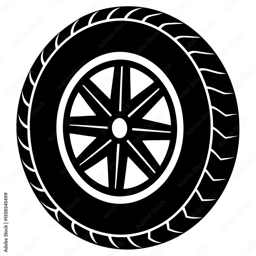 Fototapeta premium car wheel vector illustration