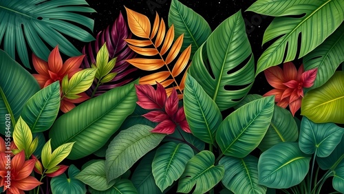 Wallpaper Mural ia generated. green leaves background. colorful leaves background Torontodigital.ca