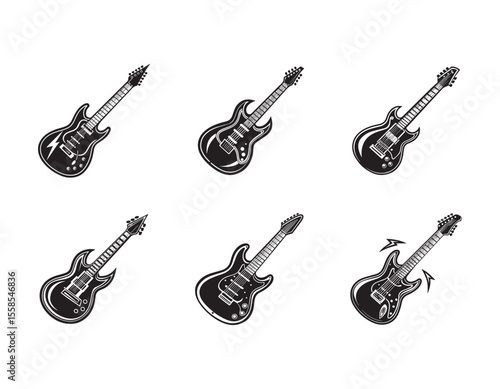 electric guitar icon silhouette vector illustration