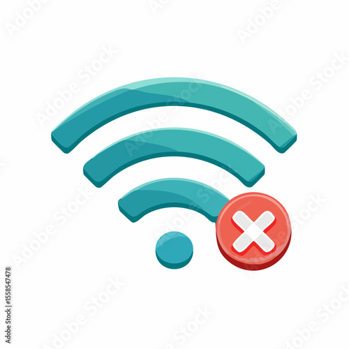 No Wifi Signal: A striking visual representation of disrupted connectivity, featuring a bold, modern design and a clear message of network failure. 
