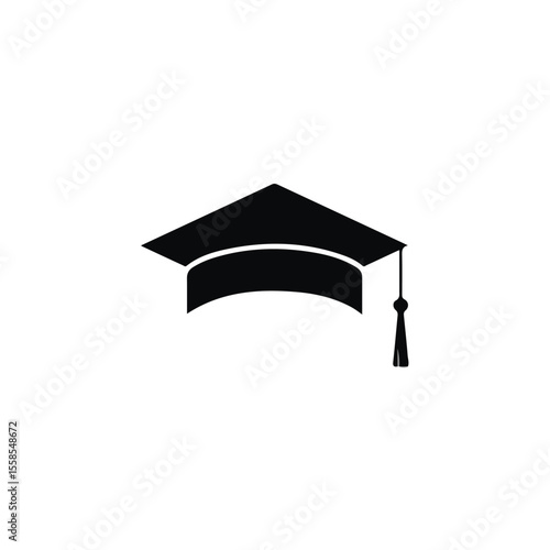 graduation cap and diploma symbol with tassel.