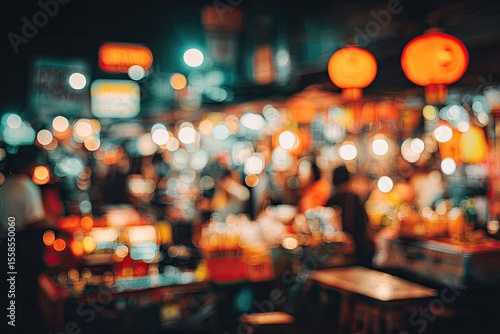 Wallpaper Mural Blurred night market scene Torontodigital.ca