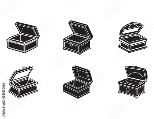 ultrasonic jewelry box icon silhouette vector illustration