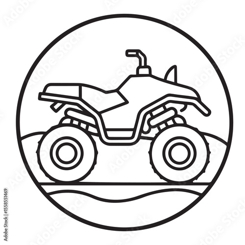 quad bike icon silhouette vector illustration

