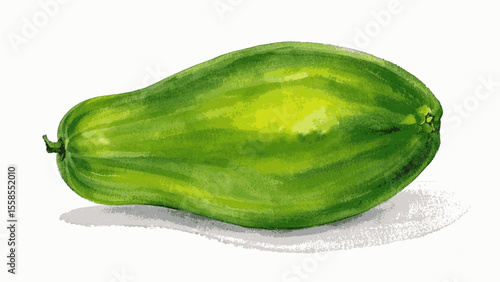 Verdant Papaya Flow papaya green isolated watercolor vector illustration svg