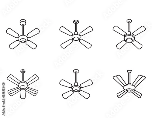 ceiling fan icon silhouette vector illustration