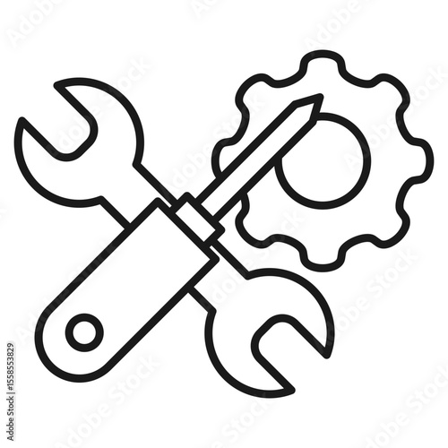 Equipment Setup Outline Icon Element For Design