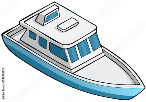 Elegant Pleasure Boat Isometric Illustration
