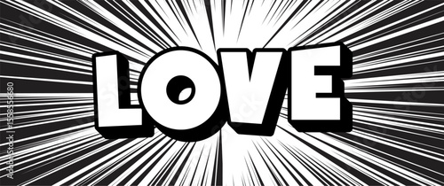 Love declaration explosion lettering bold speech. Dynamic motivational message fun quote text energy japanese manga comics impact. Pop art design banner. Vector illustration
