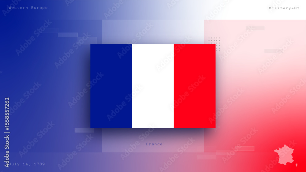 Fototapeta premium Abstract background with the flag of France. France's Independence Day with details of France