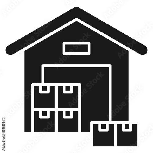 Warehouse Storage Glyph Icon Element For Design