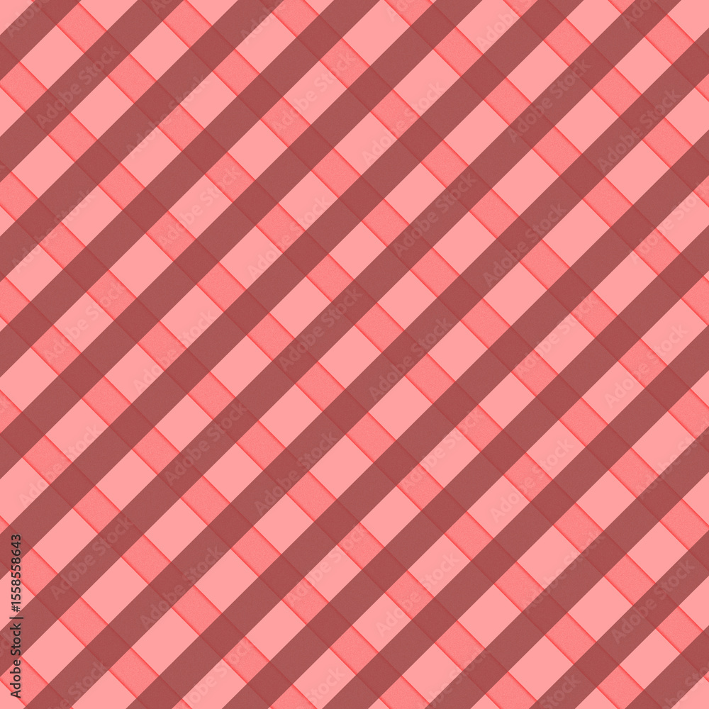 Fototapeta premium A seamless pink plaid pattern with woven texture, perfect for fabric design
