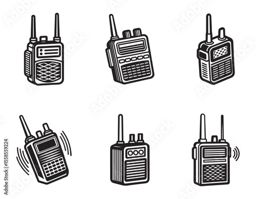 walkie talkie icon silhouette vector illustration