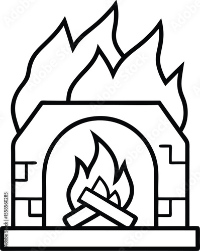 Cozy Fireplace Illustration Warmth, Comfort, and Fireside Charm