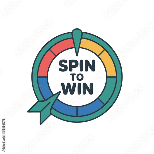 Spin to Win game spinner logo in colorful design  
