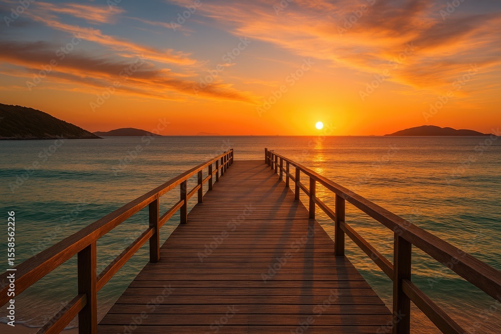 Fototapeta premium Seaside Pier Overlooking the Ocean at Cabo Frio