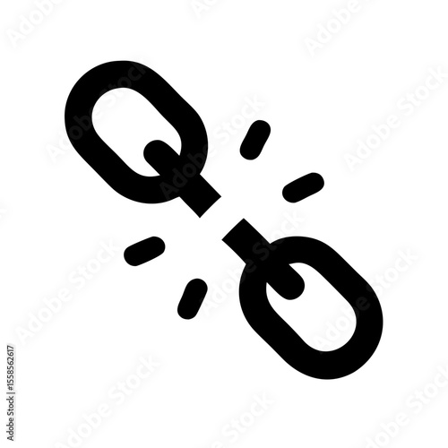 Broken chain links symbolizing freedom and independence.  Broken chain image represents new beginnings and overcoming obstacles.