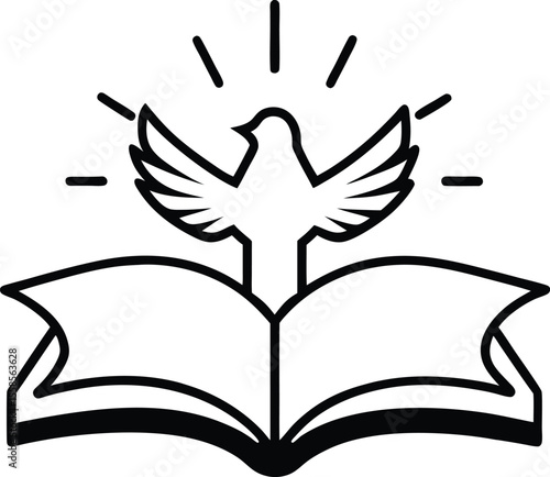 Dove of Peace Inspirational Book Illustration, Spiritual Symbol
