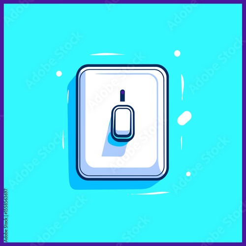 Bright Blue Background Light Switch Illustration