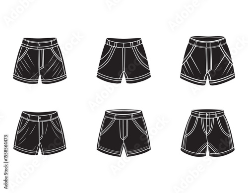 simple shorts icon silhouette vector illustration