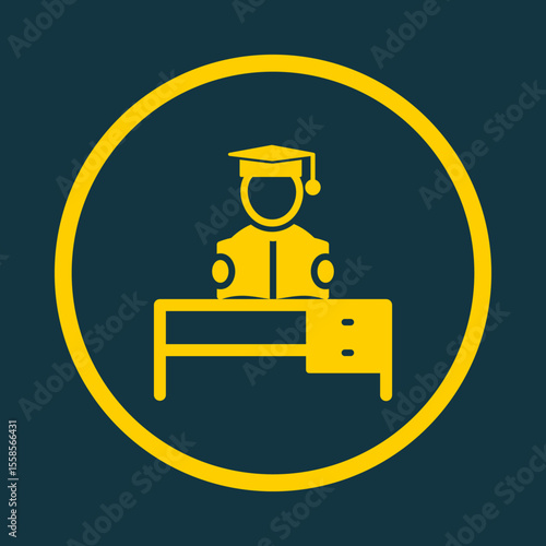 Studying on Desk trendy vector art design flawless amazing design colorful useful illustration