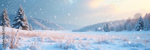 Wallpaper Mural Serene Winter Snowfall Blanketing a Tranquil Snow-Covered Field, Perfect for Holiday or Nature Themes Torontodigital.ca