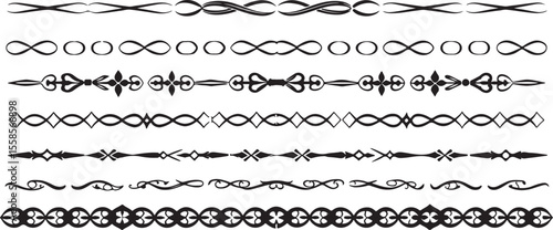 Minimalist Abstract Line Art Black and White Calligraphy Styles Collection of Lines