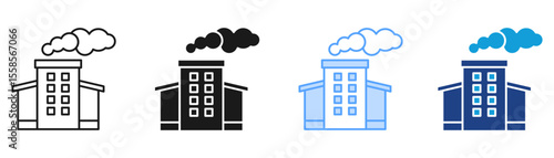 Factory Layout Icon Set Multiple Style Collection