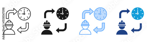 Shift Schedule Icon Set Multiple Style Collection