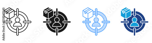 Output Target Icon Set Multiple Style Collection