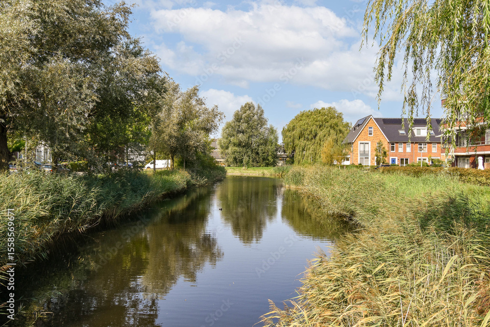 Serene River Landscape with Reflections Serene River Landscape with Reflections