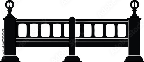 median barrier icon, highway divider silhouette, road safety vector