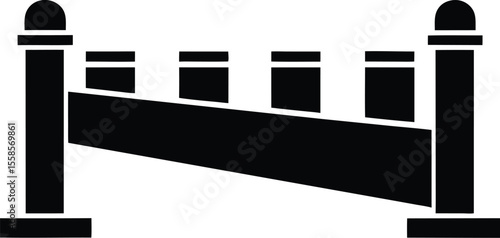 median barrier icon, highway divider silhouette, road safety vector