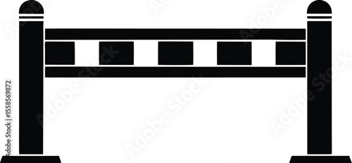 median barrier icon, highway divider silhouette, road safety vector