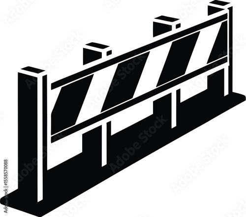 median barrier icon, highway divider silhouette, road safety vector
