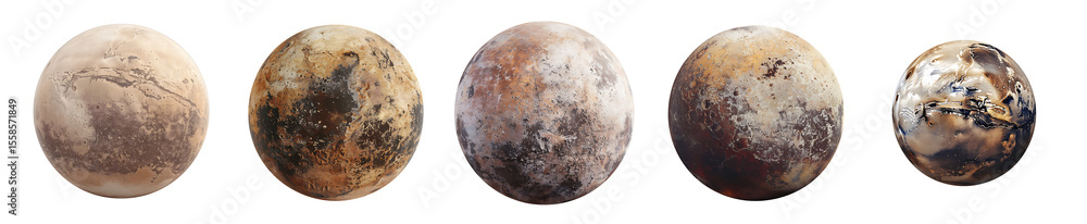 Fototapeta premium Pluto's Evolution: A Five-Stage Celestial Transformation