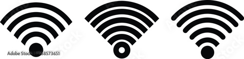 wireless symbol icon, tech signal silhouette, communication vector