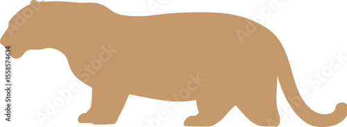 Paraguayan jaguar in silhouette pure white baclkground.