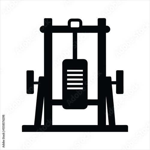 Pec Deck Machine Silhouette Icon Vector