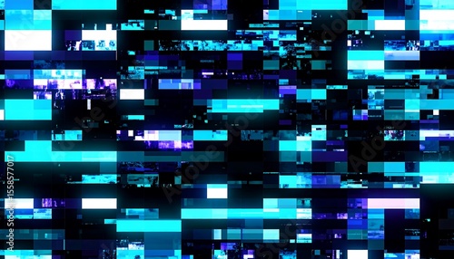 Glitching, vibrant, abstract digital art