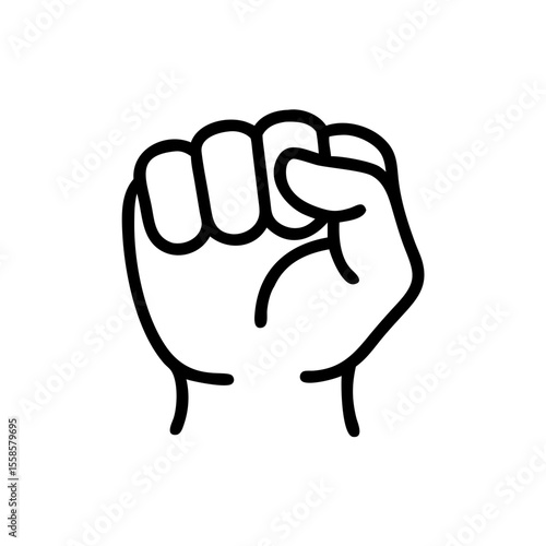 Close up of clenched fist hand gesture. Strong hand illustration showing power and determination.  This fist image is perfect for concepts related to strength, unity, and protest.